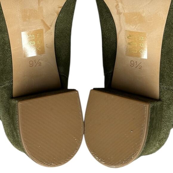 Madewell Chelsea Olive Green Suede Ankle Fall Booties Boots Block Heel Size 9.5 - Picture 11 of 11